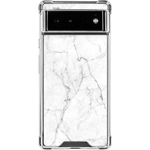 White Marble Google Pixel 6 Clear Case